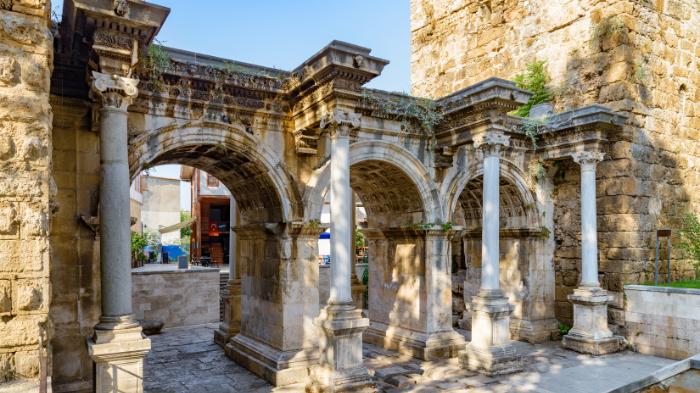 Hadrian's Gate, or Hadrianus Kapısı in Turkish, is a well-preserved ancient Roman gate located in the heart of Kaleiçi, the historic Old Town of Antalya, Turkey.